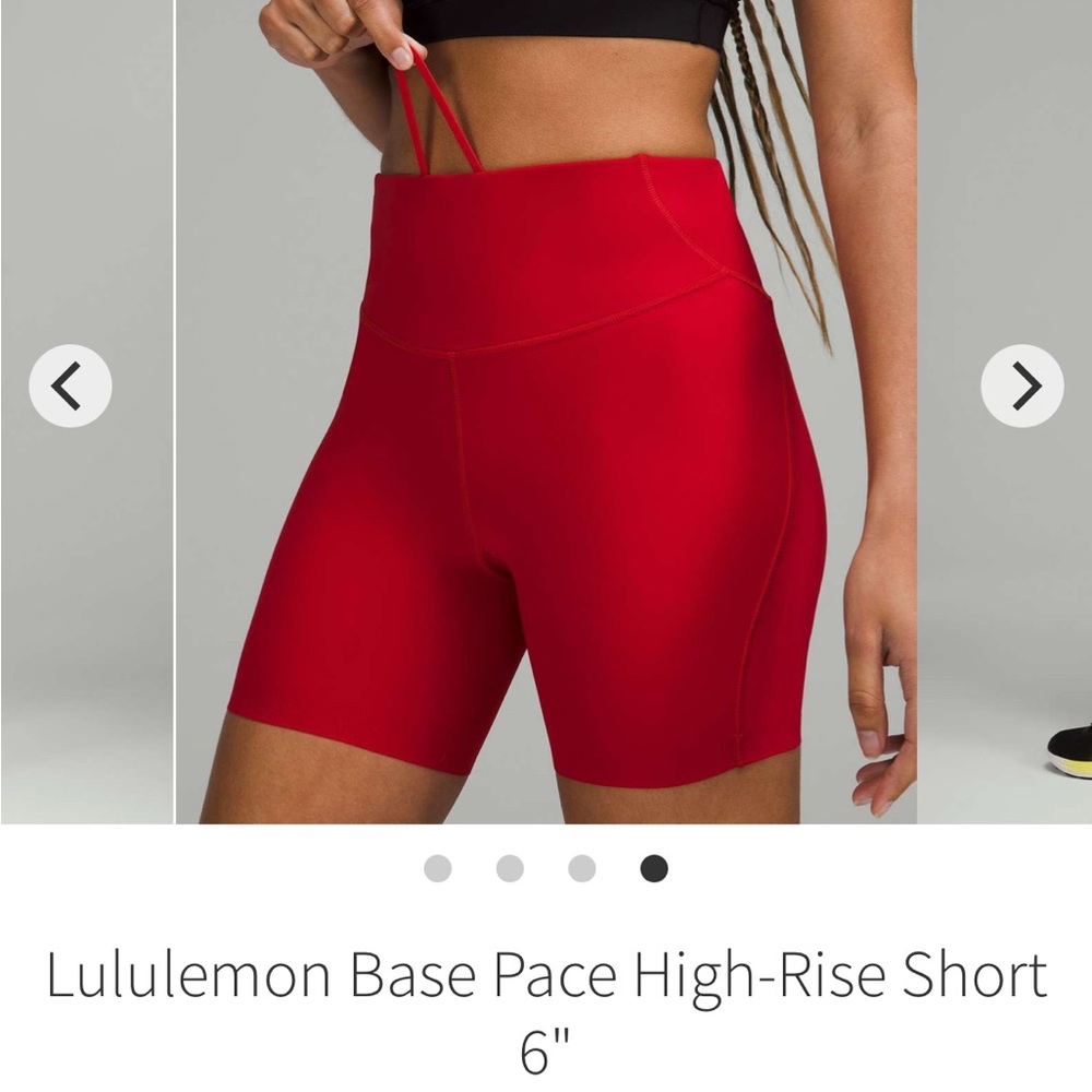 Lululemon Athletica Red Athletic Shorts High-Rise